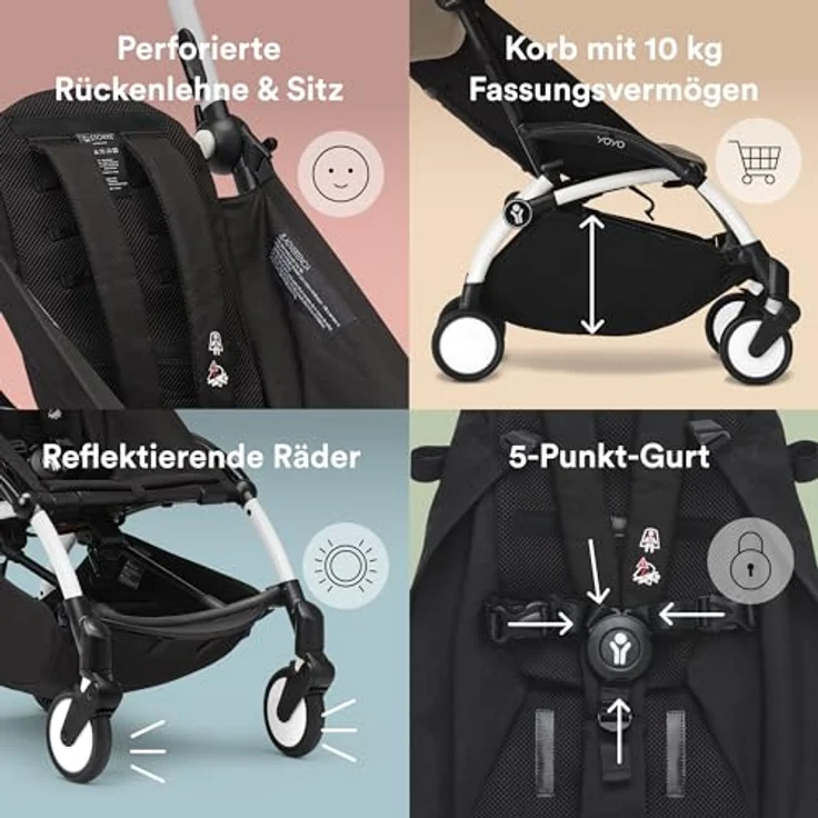 Stokke Kinder-Buggy YOYO³ Gestell - Kompaktes Faltsystem, mitwachsend, Flugzeug tauglich – Bild 6