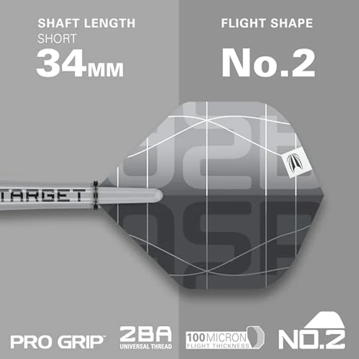 Target Darts Nathan Aspinall x Echo 90% Tungsten Steel Tip Dart Set – 24G, Pro Grip Shafts & Pro Ultra No.2 Flights, inkl. SP Tool – Bild 3