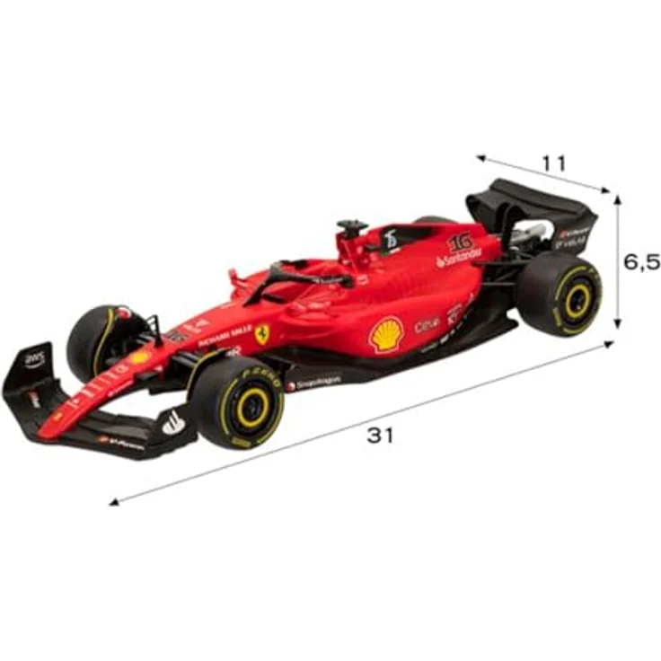 Woomax Fahrzeug Fernsteuerung 1:18, Ferrari F1 75 RC Modell, 2,4 GHz Technologie, für Kinder ab 6 Jahren – Bild 2