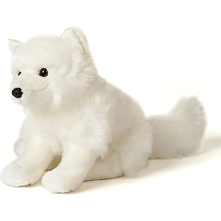 Uni-Toys - Polarfuchs, sitzend - 23 cm (Höhe) - Plüsch-Fuchs, Schneefuchs - Plüschtier, Kuscheltier – Bild 3
