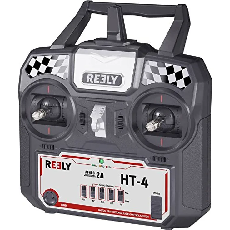 Reely HT-4 Hand-Fernsteuerung, 2,4 GHz, 4 Kanäle, ergonomisches Design, inkl. Empfänger