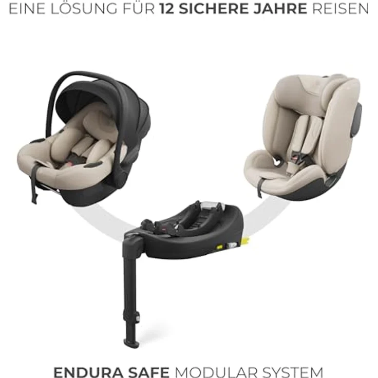 Kinderkraft Endura Safe Modular System, 3-in-1 Babyschale und Kindersitz mit Isofix Basis, i-Size konform, von Geburt bis 12 Jahre – Bild 7