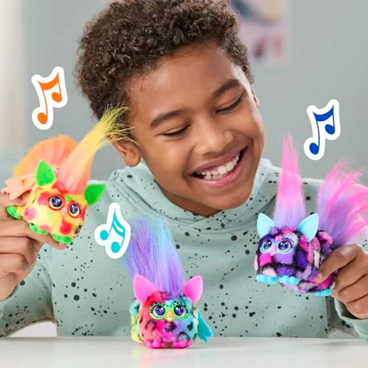 Furby DJ Furblets Rain-Bow-Kat, Plüschspielzeug mit dehnbarem Körper, lustigen Geräuschen und interaktiven Funktionen – Bild 4