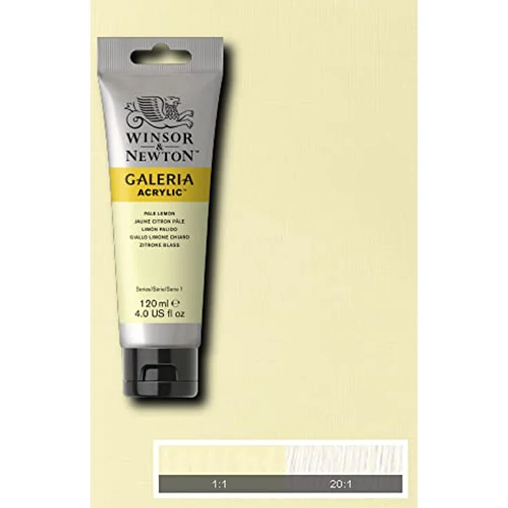 Winsor & Newton Galeria Acrylfarbe, hohe Pigmentierung, lichtecht, buttrige Konsistenz, 120 ml Tube - Zitronengelb Blass – Bild 2
