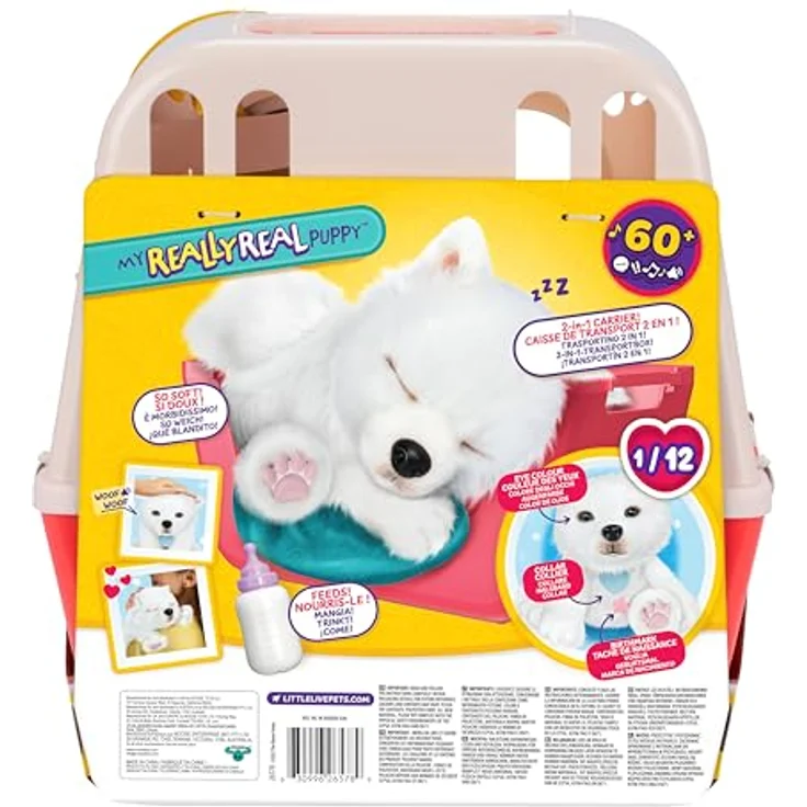 Little Live Pets My Really Real Puppy – Luna, interaktiver Welpe mit 60+ Geräuschen/Reaktionen, inklusive Deluxe-Transportbox, für Kinder ab 5 Jahren – Bild 3