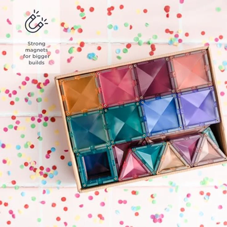 Connetix Magnetspielbausteine Pastel Creative Pack verstärkte Magnete pädagogisches Lernspiel (Open Play, 120 Teile) ab 3 Jahren – Bild 4