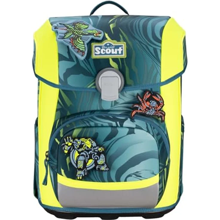 SCOUT Basic Neo Set 4-teilig Action, Schulranzen mit reflektierender Oberfläche und 2 Mäppchen, Blau – Bild 2