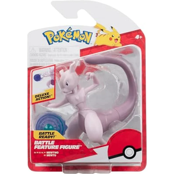 Jazwares Pokémon Battle Feature Figur Mewtu, 10 cm, detaillierte Sammelfigur für epische Kämpfe – Bild 1