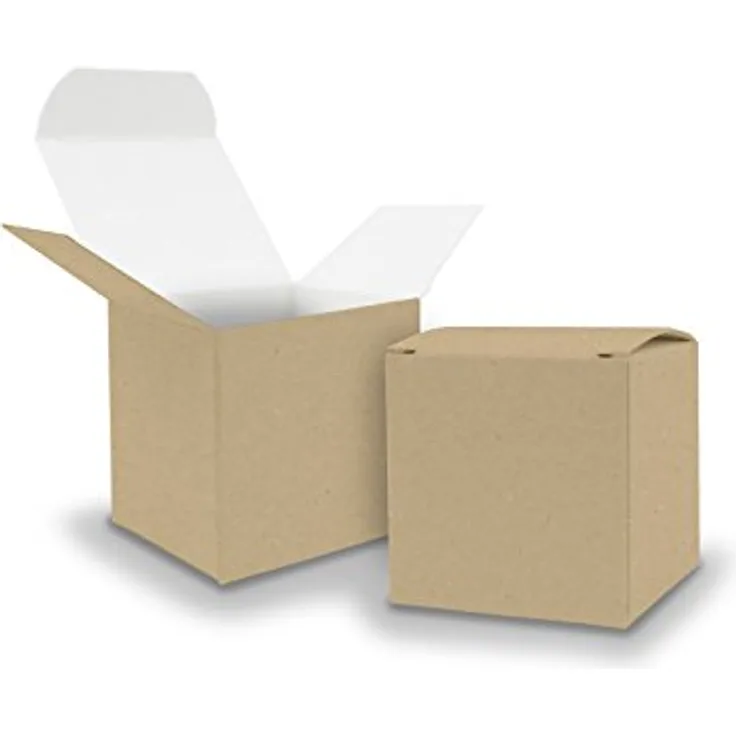 50x itenga Würfelbox aus Karton 5x5cm BRAUN Gastgeschenk Schachtel zum Befüllen (Hochzeit. Adventskalender. Taufe. Geburtstag. Geschenk. Kommunion)