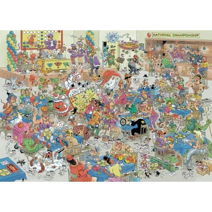 Jan van Haasteren Ludo Battle, Puzzle mit 1000 Teilen und lustigem Abenteuer-Motiv, inkl. Poster – Bild 3