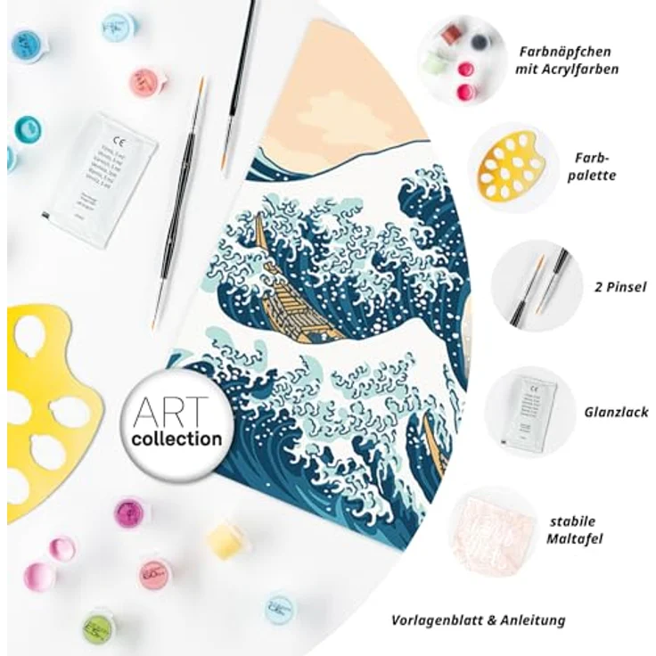 Ravensburger CreArt - Malen nach Zahlen 23690 - ART Collection: The Great Wave (Hokusai) - ab 14 – Bild 5