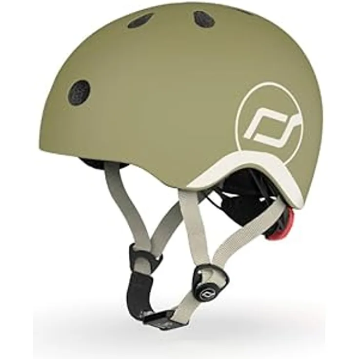 Scoot & Ride Babys Kid Helmet Helm, Olivgrün, S - Verstellbare Passform, Leicht & bequem, Magnetschnalle
