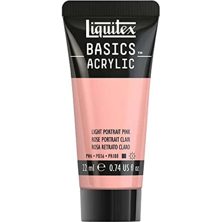 Liquitex Basics Acrylfarbe Portraitrosa Hell, 22 ml Tube, lichtecht, mittlere Viskosität, seidenglänzend, monopigmentiert, Archivqualität – Bild 1