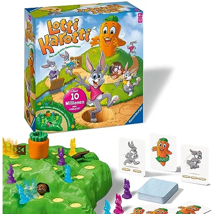 Ravensburger Kinderspiele 22343 - Lotti Karotti - Wettlaufspiel für 2 bis 4 Spieler ab 4 Jahren