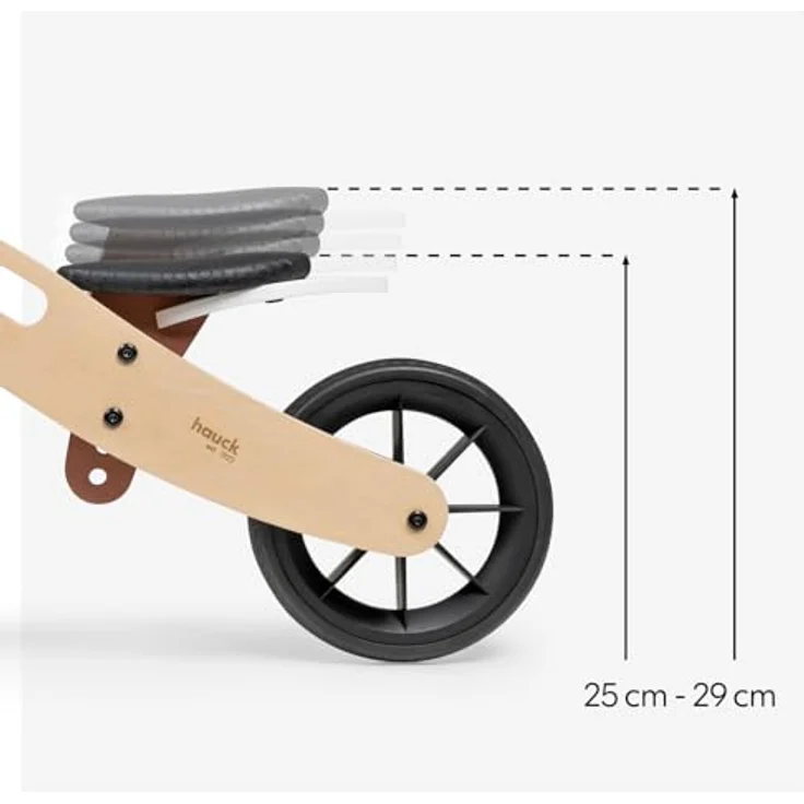 Hauck First Ride Eco, Fuchs - 2 in 1 Holz Dreirad Rutscher & Laufrad mit höhenverstellbarem Sattel, 7,5 Zoll Räder für Kinder ab 1 Jahr bis 20 kg, Tragegriff, Anti-Rutsch-Griffe – Bild 5