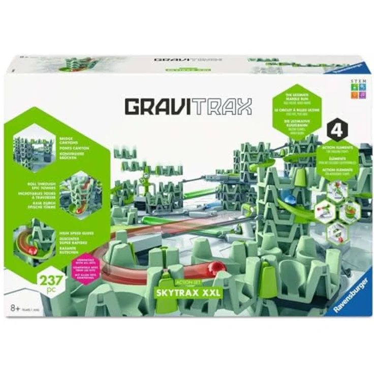 Ravensburger GraviTrax - Action-Set XXL Skytrax, interaktives Kugelbahnsystem mit 215 Bauelementen und dynamischen Action-Elementen – Bild 1