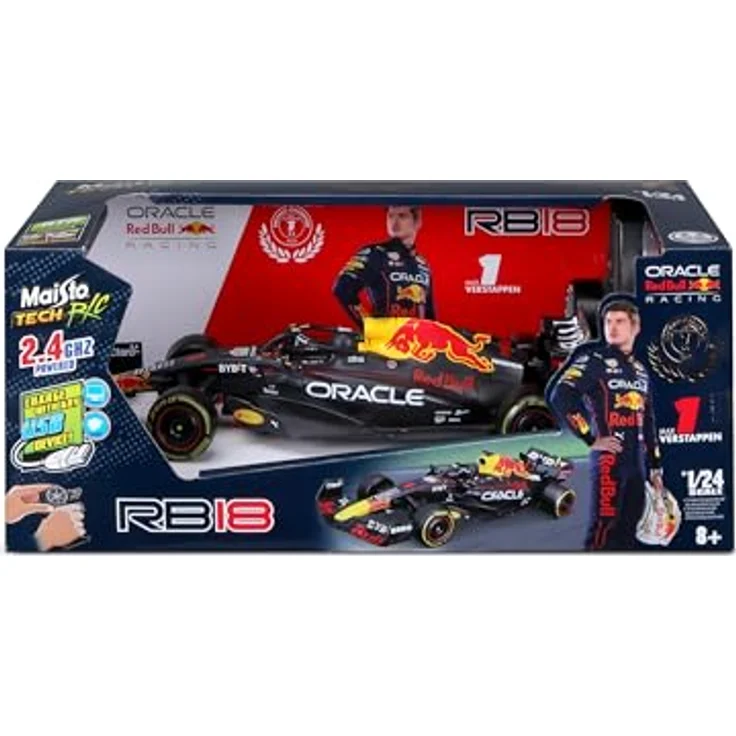 Maisto Tech R/C F1 Red Bull Racing RB18 (2023): Ferngesteuertes Auto im Maßstab 1:24, Originalgetreues Formel 1-Auto, 2,4 GHz, Pistolengriff-Steuerung, 23 cm, schwarz (582356) – Bild 5