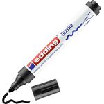 edding 4500 Textilmarker - schwarz - 1 Stift - Rundspitze 2-3 mm - Textilstifte waschmaschinenfest (60 °C) zum Stoff bemalen - Stoffmalstift