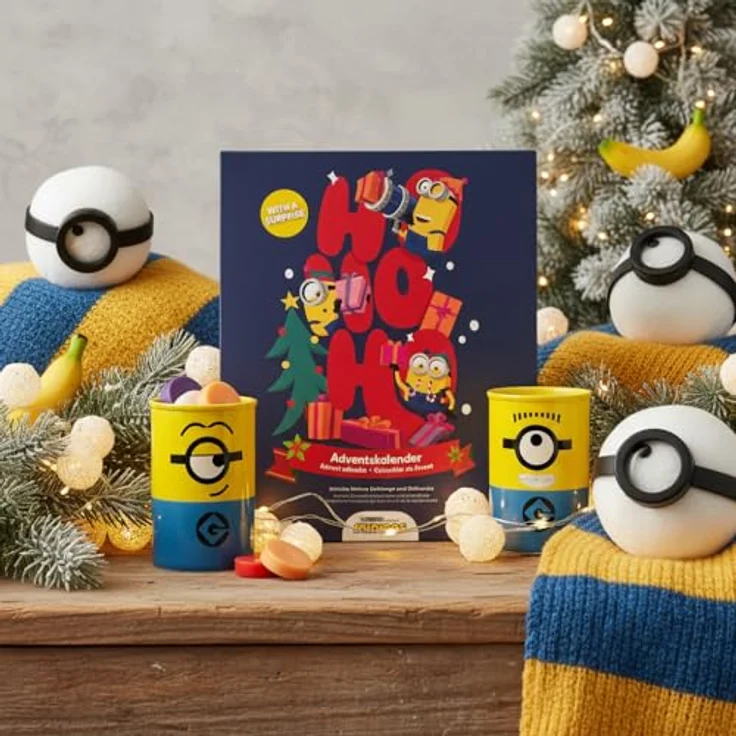 Minions Adventskalender Duftlampe, Keramik mit 24 Wachsblöcken in 12 verschiedenen Düften, H 27 cm – Bild 3