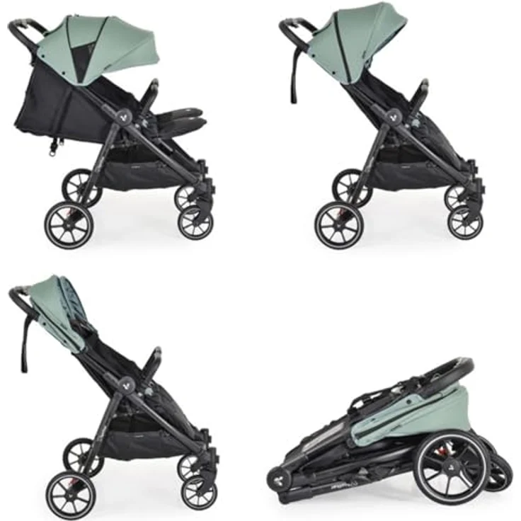 "Cangaroo Geschwisterwagen Zwillingskinderwagen 2Gether, Aluminiumrahmen, faltbar, in Schwarz" – Bild 5
