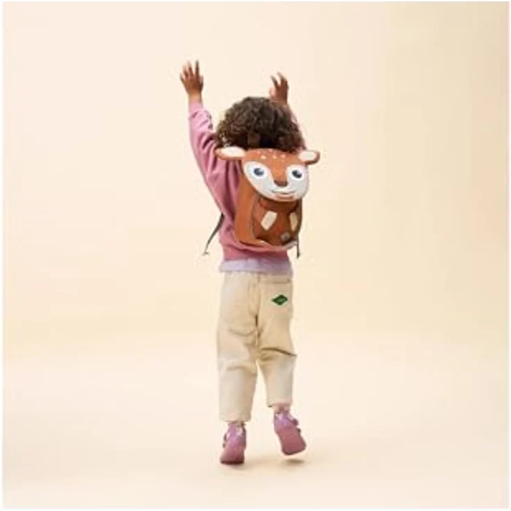 Affenzahn Kleiner Freund Kindergartenrucksack, 26 cm, braun, mit Brustgurt und praktischem Reißverschluss – Bild 7