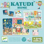 Djeco Katudi Home, Brettspiel zur Förderung von Sprache und Beobachtung, 9 Spielbretter und 86 FSC-zertifizierte Teile, 2 Schwierigkeitsstufen