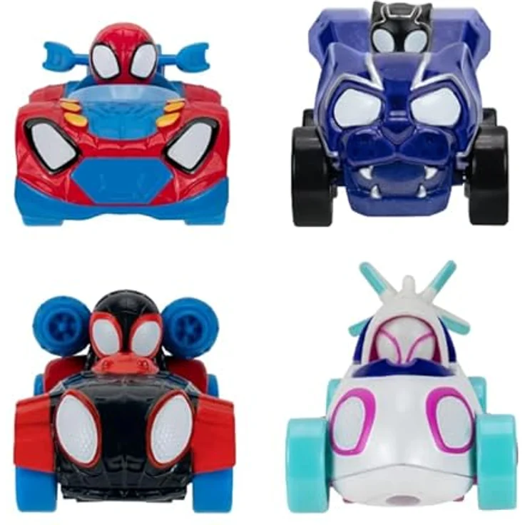 Jazwares Spidey Amazing Metals Car 4 PK, Spielzeugautos mit Spider-Man Motiven aus Metall – Bild 3