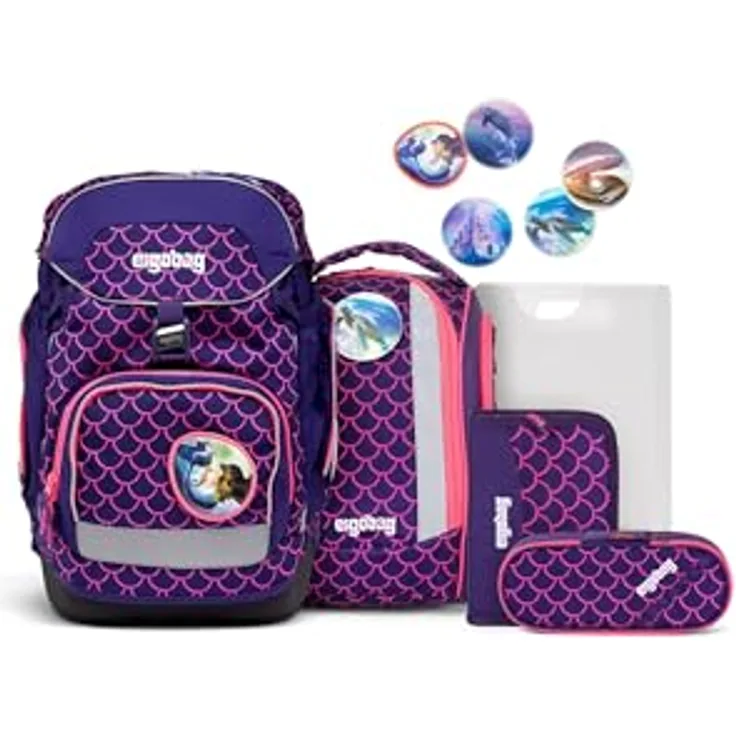 ergobag pack PerlentauchBär, Schulranzen mit ergonomischem Tragesystem, 20L Volumen, PFC-frei, aus 36 recycelten PET-Flaschen