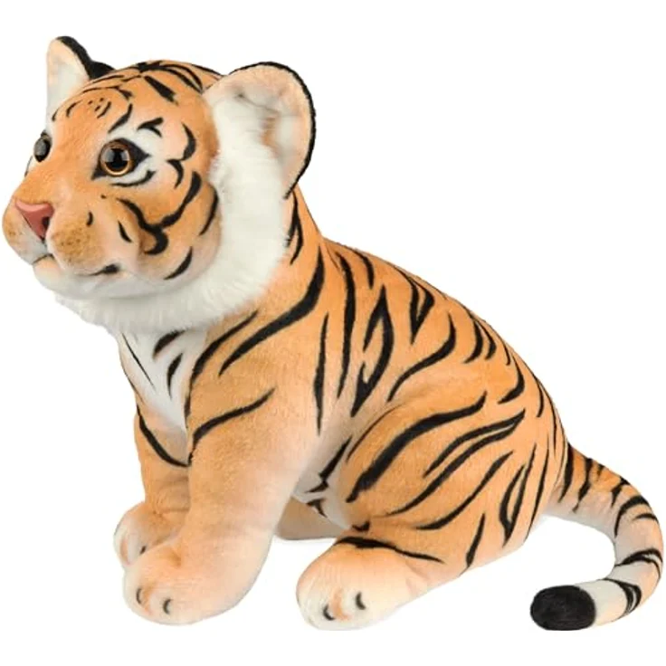 BRUBAKER Tiger Kuscheltier - 30 cm Stofftier - Baby Plüschtier Raubkatze Sitzend - Braun – Bild 2