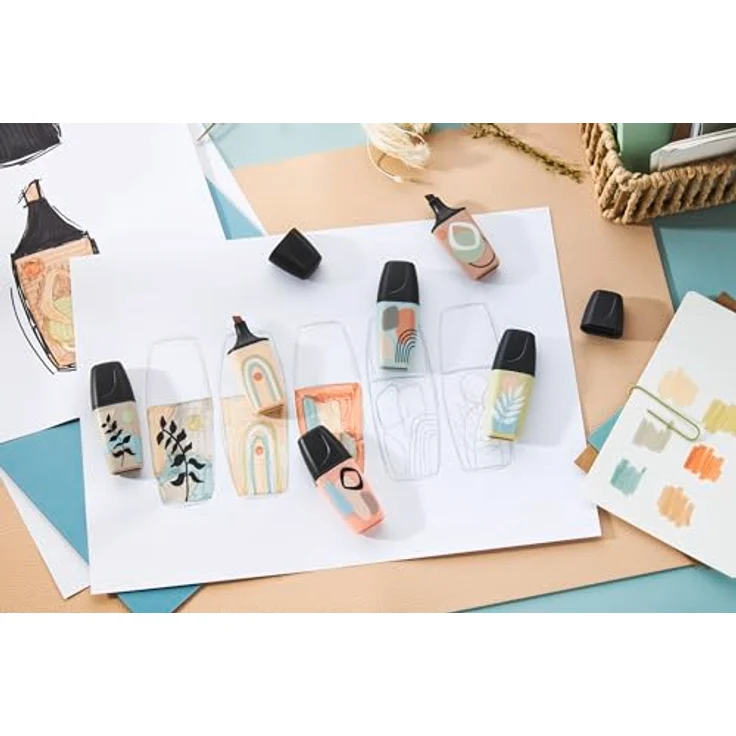 STABILO BOSS MINI Naturevibes, 5er Pack Textmarker in erdigen Farben mit Anti-Dry-Out-Technologie und 2 Strichstärken – Bild 4