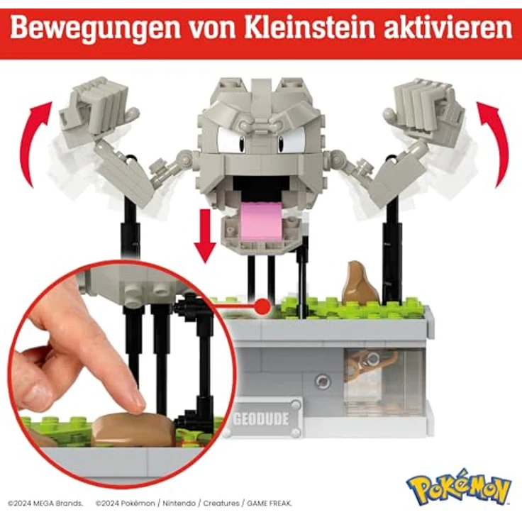 Mega Brands MEGA Pokémon Actionfigur-Bauset, Mini Motion-Kleinstein mit Schlagbewegung, 343 Teile, für Sammler, HWR79 – Bild 3
