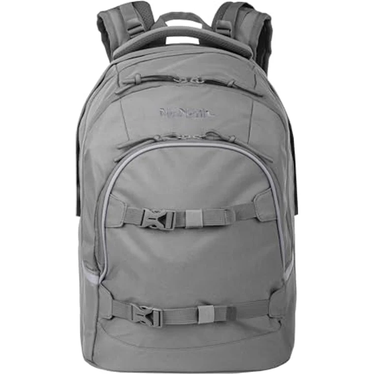 McNeill Schulrucksack MILO, grau, gepolsterte Rückriemen, Becken- und Brustgurt, Hauptfach mit Organizer, Air-Flow Rückensystem – Bild 2