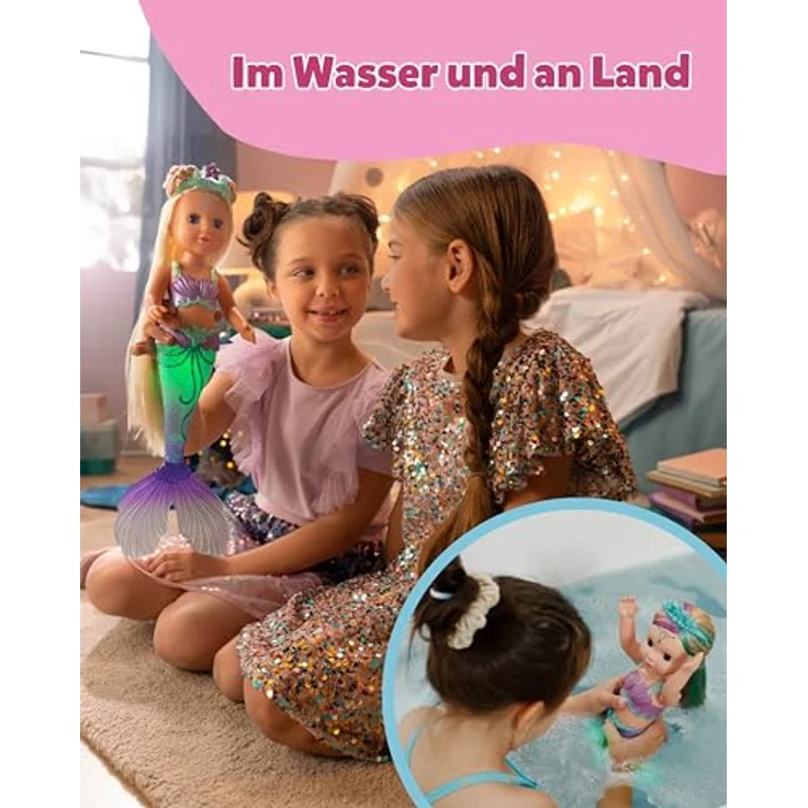 Baby Born Meerjungfrauenpuppe, farbwechselnde Puppe mit Nylon-Haar und Tiara, für Wasser und Badewanne – Bild 5