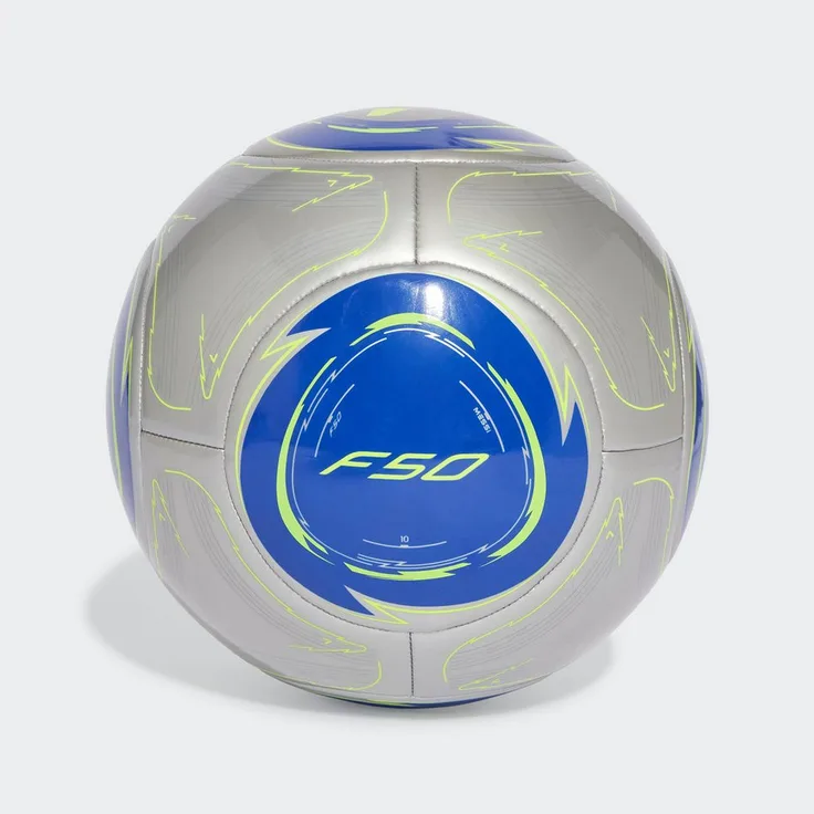 adidas Performance Fußball MESSI CLB (1-St) in Silver Metallic / Lucid Blue / Solar Yellow, Größe 5