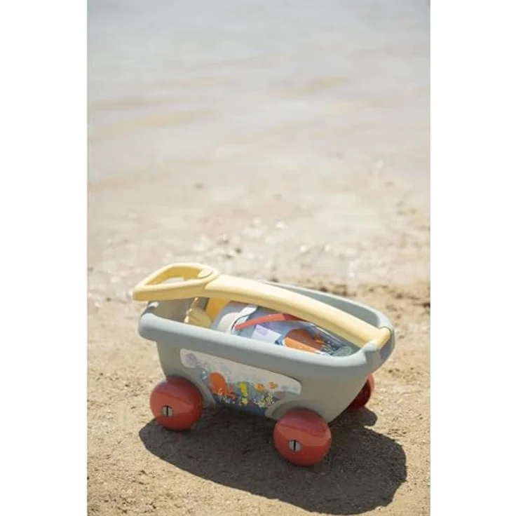 Smoby S.Green Garnished Beach Cart, praktischer Handwagen mit Eimergarnitur und Meeresmotiv, geeignet für Kinder ab 18 Monaten – Bild 6