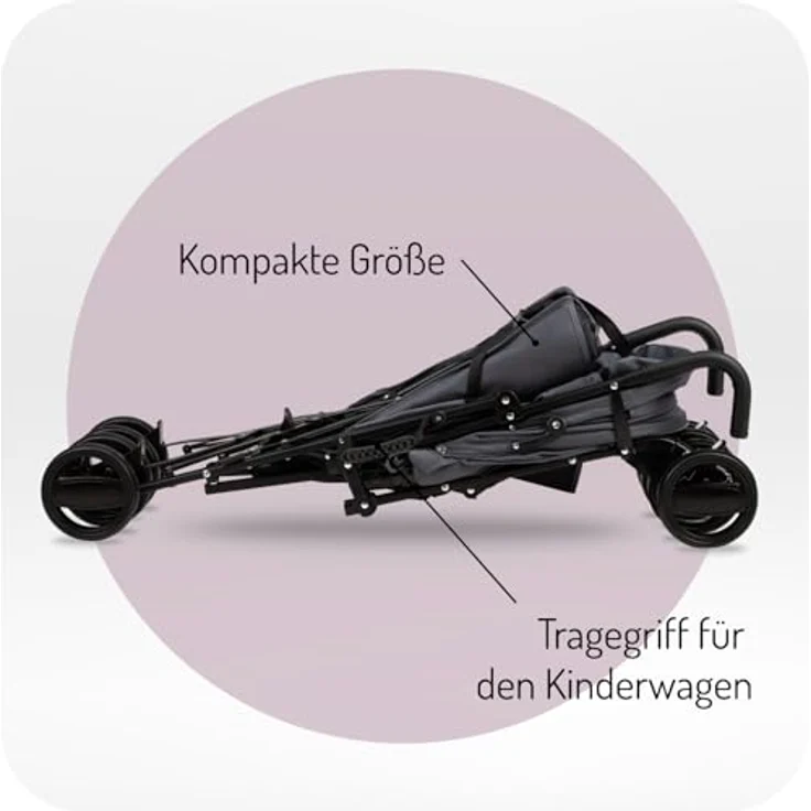 MoMi AKIRA Kinderbuggy, leicht und wendig mit 5-Punkt-Sicherheitsgurt, Einkaufs- und Babytasche, Regen- und Insektenschutz, geeignet ab 6 Monaten bis 15 kg – Bild 4