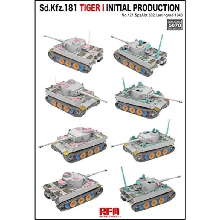Rye Field Model Sd.KfZ.181 Tiger I Initial Production No.121, Modellfahrzeug mit funktionalen Kettengliedern – Bild 3