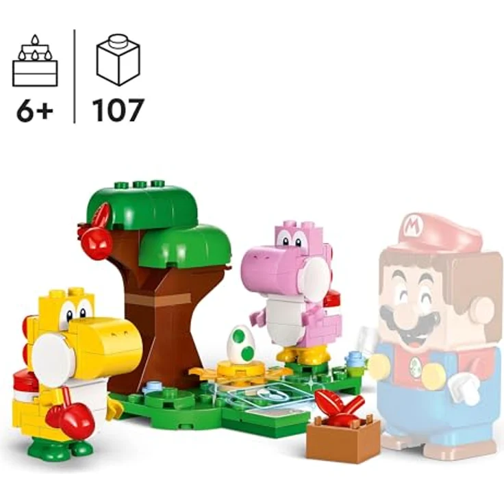 LEGO Super Mario Yoshis Wilder Wald – Erweiterungsset mit 2 Yoshi-Figuren, interaktives Rollenspiel-Spielzeug für Kinder ab 6 Jahren 71428 - Preisvergleich – Bild 2