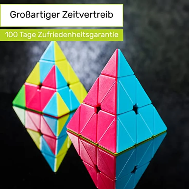 CUBIDI® - Zauberwürfel Pyramide - Spannender Pyraminx Brainteaser für Kinder und Erwachsene (ohne Sticker) – Bild 9