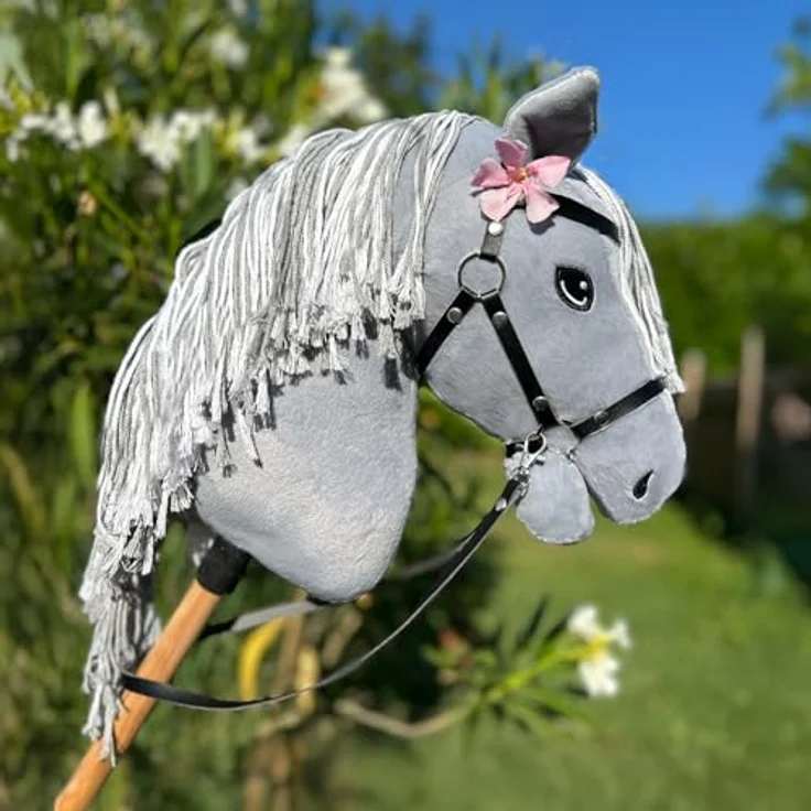 Hobby Horse Land Silver Moon A3, Steckenpferd mit Trense komplett, detailverliebt und robust, geeignet für Kinder ab 5 Jahren – Bild 5