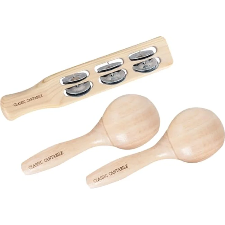 Classic Cantabile Kinder-Percussion Set - 13-Teiliges Percussion Set mit Glockenspiel, Tambourin aus Holz, Maracas, Triangel und Egg-Shaker - Ideal für Kindergarten und Musikalische Früherziehung – Bild 9