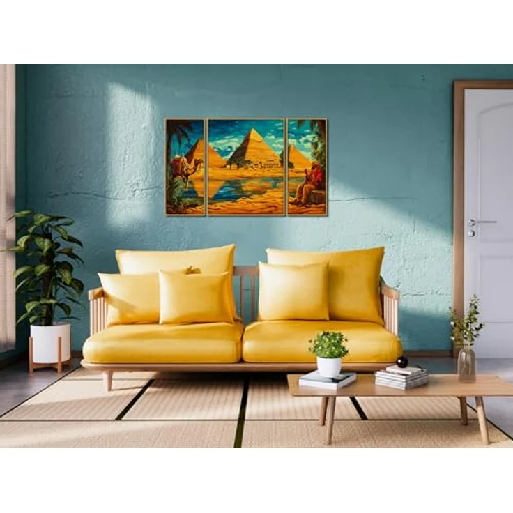Schipper MNZ - Ägypten, Triptychon-Malvorlage mit 36 Acrylfarben und Pinsel, 50 x 80 cm – Bild 5