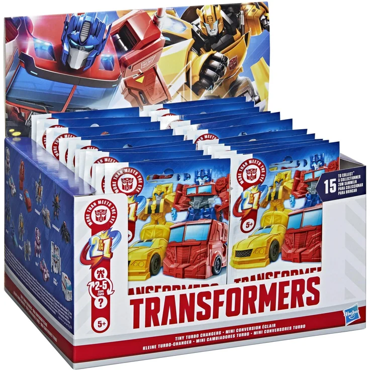 Hasbro Transformers Tiny Turbo Changers, Mini-Action-Überraschungsfigur, Charaktere wie Optimus Prime und Bumblebee, 3,5 cm, PVC