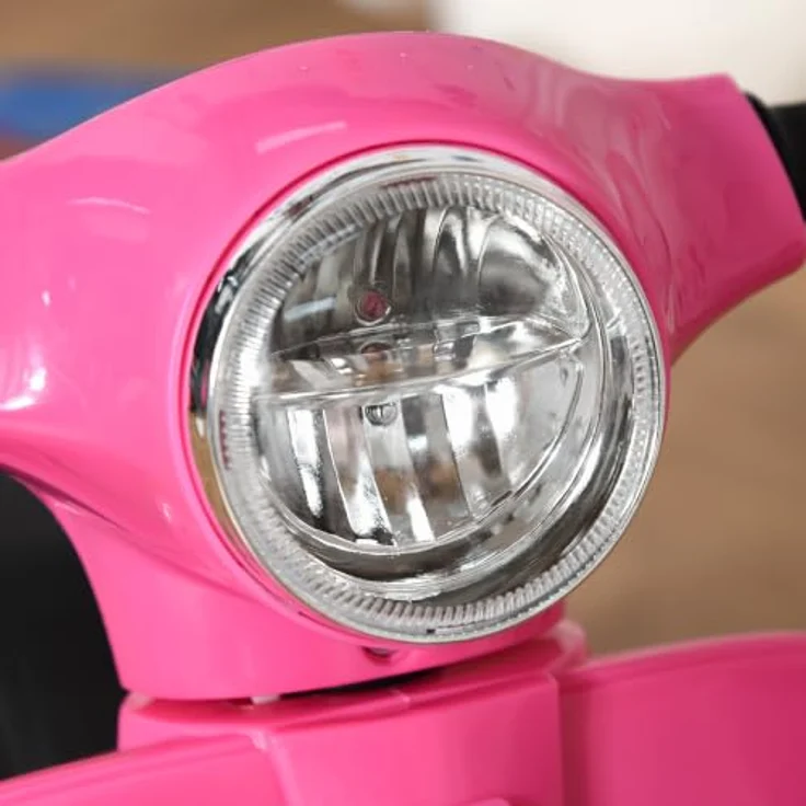 HOMCOM Elektro Motorrad Kinder 6V Vespa-Design mit Stützrädern und Scheinwerfer – Bild 8