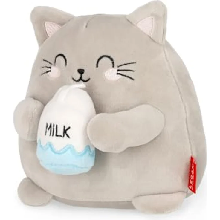 Legami Super Soft Plush Mini Kitty, Plüsch mit personalisierbarer ID Karte, grau, 14x15x12 cm, steht alleine – Bild 2