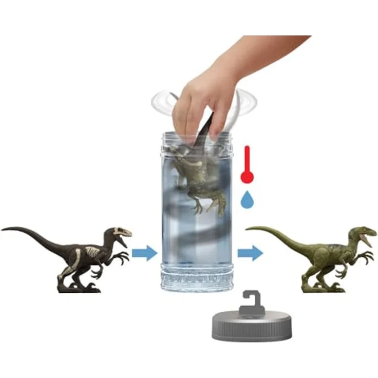 Mattel Jurassic World Dino Reveal, Sammelfigur mit Farbwechsel-Effekt, 1 Stück – Bild 2
