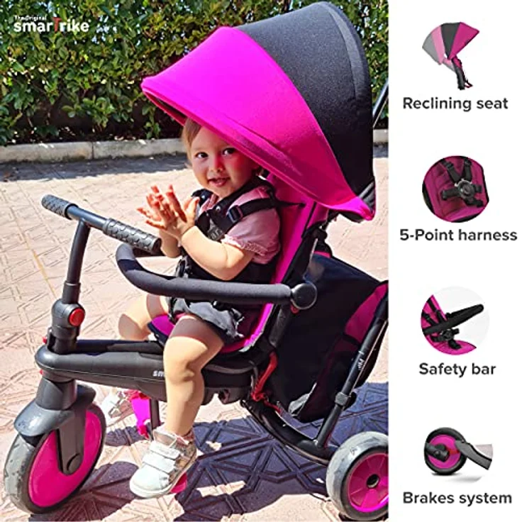 smarTrike® SmarTfold STR3 faltbares Dreirad für Kinder, pink, ab 10 Monaten geeignet, belastbar bis 18 kg – Bild 4