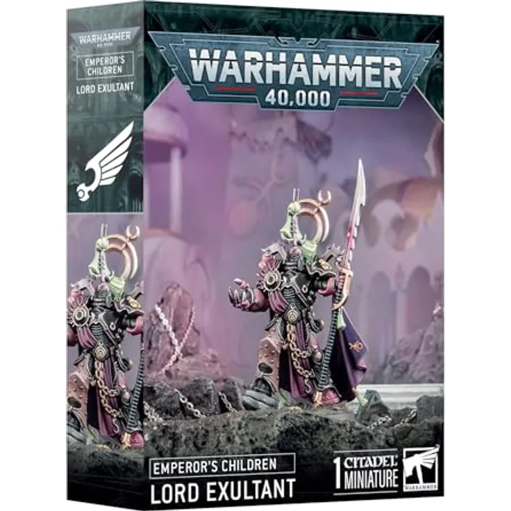 Games Workshop Warhammer 40.000 Emperor's Children Lord Exultant, Plastikmodellbausatz mit Waffenarsenal und Phönix-Powerspeer