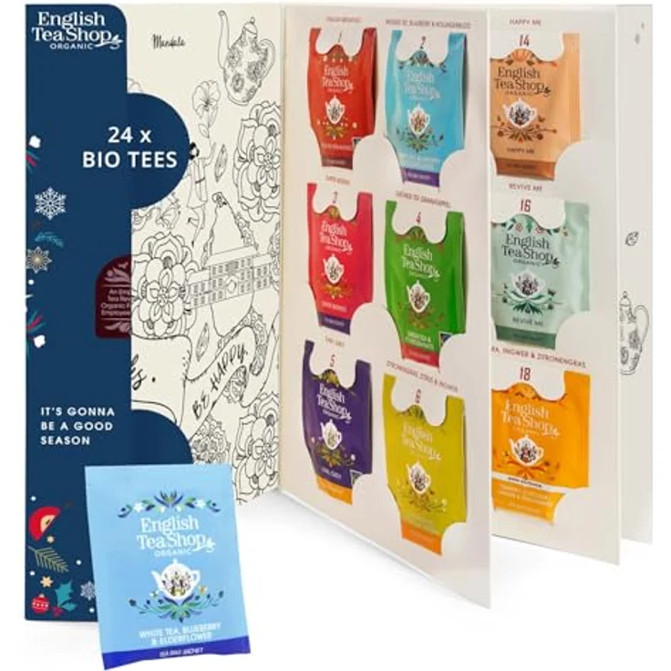 English Tea Shop ETS - Tee Adventskalender "Feel Good", 24 Bio Tees mit Weihnachtsgeschichte und Lesezeichen – Bild 2