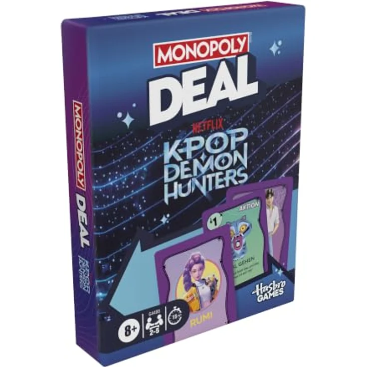 Monopoly KPop Demon Hunters Kartenspiel, für 2-5 Spieler, 15 Min. Spielzeit, ab 8 Jahren - Deutsche Version – Bild 5